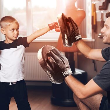 Рукавиці для боксу LangRay, 1 пара, з штучної шкіри, для дітей та дорослих, бокс, кікбоксинг, MMA, муай-тай, карате, чорні