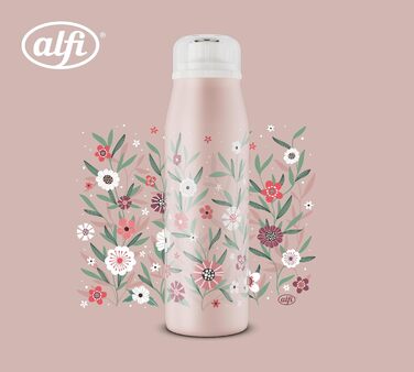 Термос-пляшка alfi KIDS ISO 500 мл рожевий для дітей, нержавіюча сталь, герметична, з кришкою, тримає 12 годин тепло, 24 години холод, для газованої води, BPA-free
