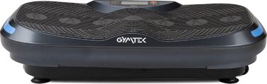 Вібраційна платформа Gymtek до 150 кг, 2×500 Вт, 12 рівнів, Bluetooth, пульт, LCD, динаміки, 2 еспандери