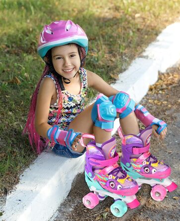 Дитячі ролики Єдиноріг для дівчаток та хлопчиків, регульовані розміри, світлові колеса, ролики-човники для початківців, фіолетовий колір