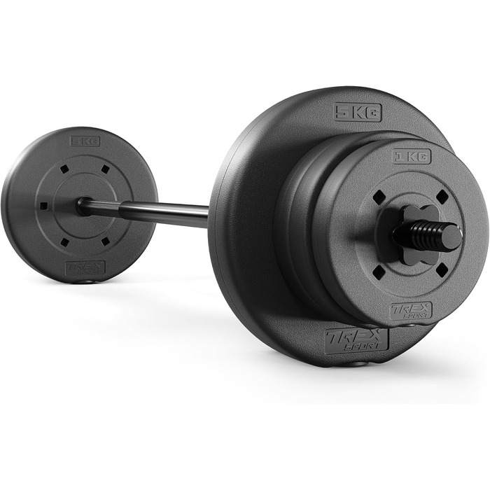 Набір штанги TREX SPORT 22 кг з грифом 120 см та 8 дисками