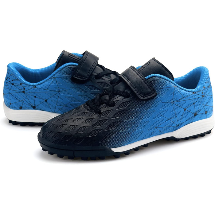 Дитячі футбольні бутси JABASIC для штучного покриття, розмір 25 EU, чорно-синій, морський/лимонний