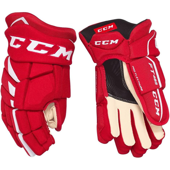 Хокейні рукавички CCM Jetspeed FT485 Senior червоно-білі 15 дюймів