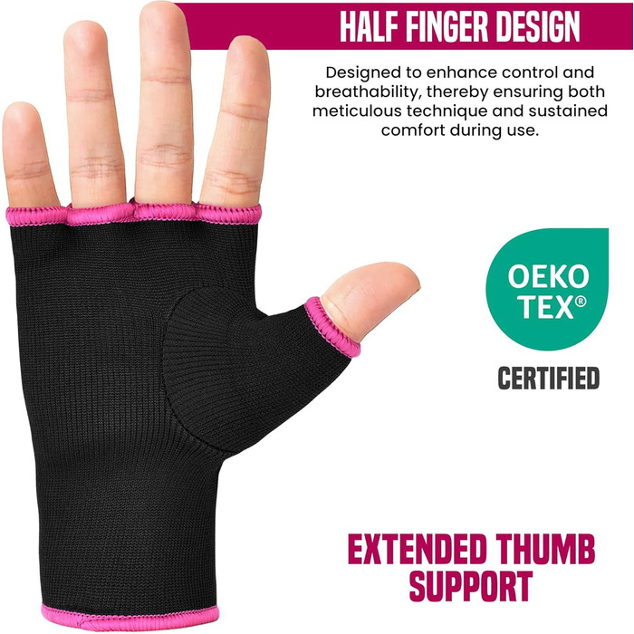 Боксерські рукавички RDX для боксу, муай-тай, ММА. Еластичні боксерські бандажі, захист рук, рожево-білі.