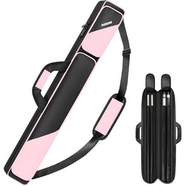 Чохол для більярдної кули (2x2) на 2 кули з кишенями на блискавці для аксесуарів, міцний, поліестер, з плечовим ременем та ручкою, м'який, для жінок та чоловіків (Рожевий/Чорний)