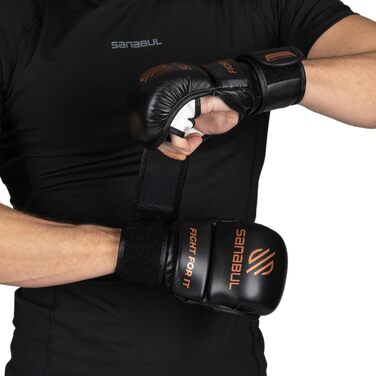 Рукавички для MMA Sanabul Essential 7oz Чорно-срібні (L-XL) - для спарингу та тренувань