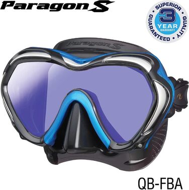 Професійна маска для дайвінгу TUSA Paragon S з UV-фільтром, чорна