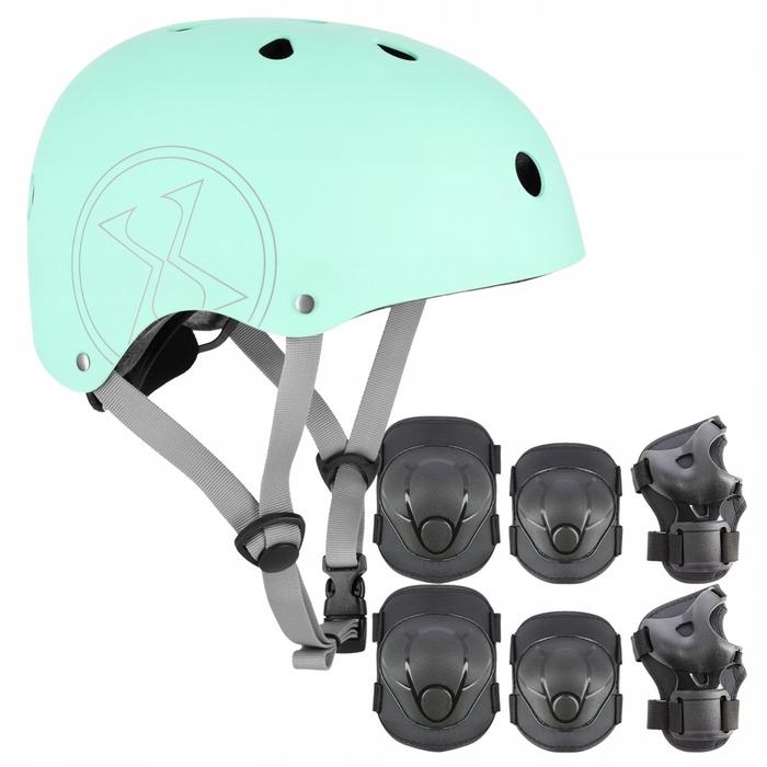 Дитячий велосипедний шолом з регулюванням та комплект захисту для скейтбордингу, розмір XS
