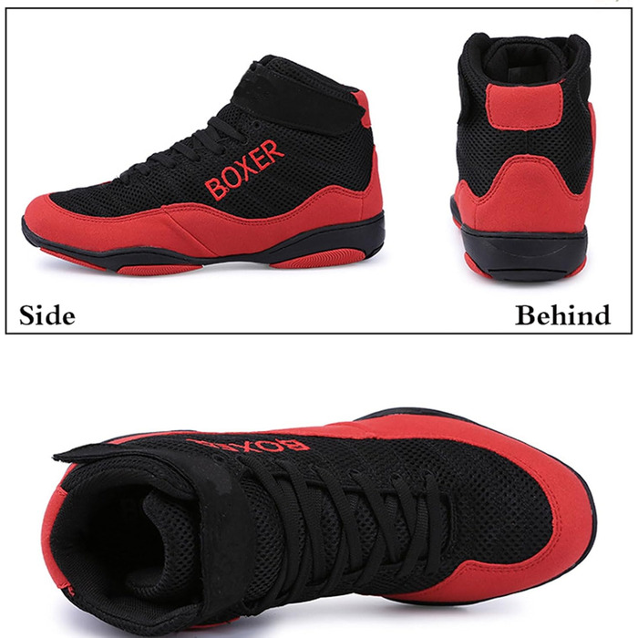 Дитячі боксерські кросівки для занять боксом, боротьбою та пауерліфтингом. Зручні, легкі, з гумовою підошвою, дихаючі. Для хлопчиків та дівчаток, чоловіків та жінок. Розмір 33 EU, червоні.