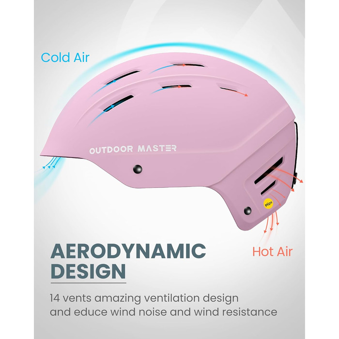 Шолом Outdooraster IPS Kelvin II для сноубордингу та лижного спорту (Матвий Рожевий, M)