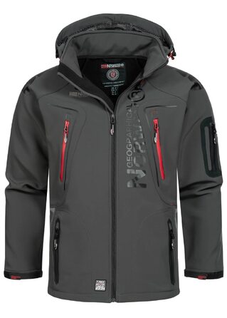 Чоловіча куртка Softshell Geographical Norway Tangata — функціональна outdoor куртка, червоний/темно-сірий, розмір S