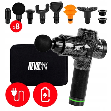 Потужний перкусійний масажер для тіла, спини та стоп Massage Gun 100W, 8-в-1