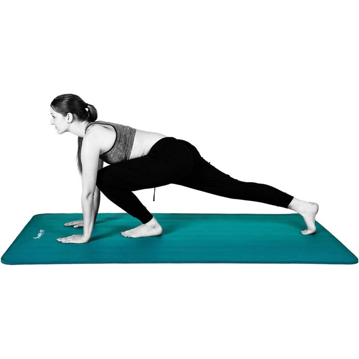 Гімнастичний килимок MOVIT для фітнесу та йоги, гіпоалергенний, без фталатів, синій петроль, 183x60x1.0 см