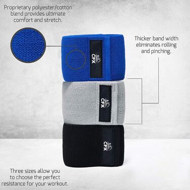 Набір еластичних стрічок для фітнесу CFX Resistance: 3 рівні опору, для йоги та силових тренувань (зелений, рожевий, фіолетовий, блакитний, чорний, сірий)