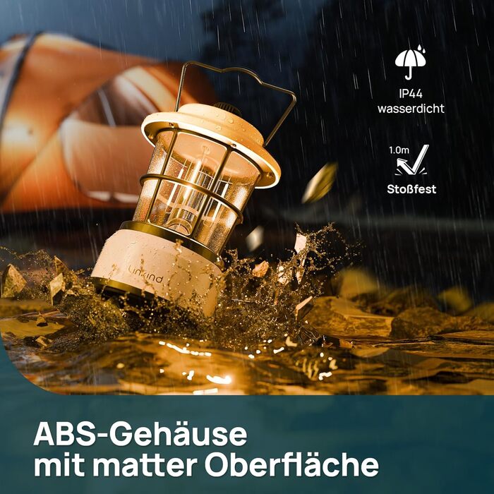 LED кемпінговий ліхтар Linkind: регульована яскравість, 2 кольори, акумулятор, 200 годин роботи, IPX4, для кемпінгу, намету, туризму (2 шт.)