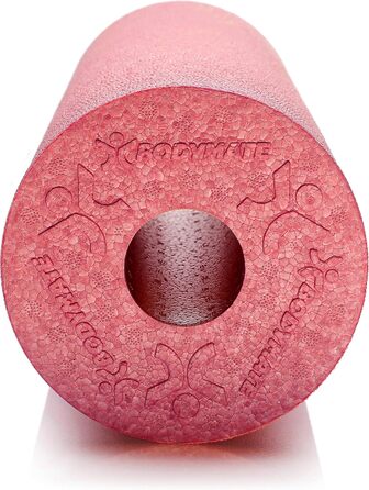 BODYMATE Фасціальний ролик стандартний, середньої жорсткості, 45 см, Ø15 см, з безкоштовною електронною книгою, професійний, червоний