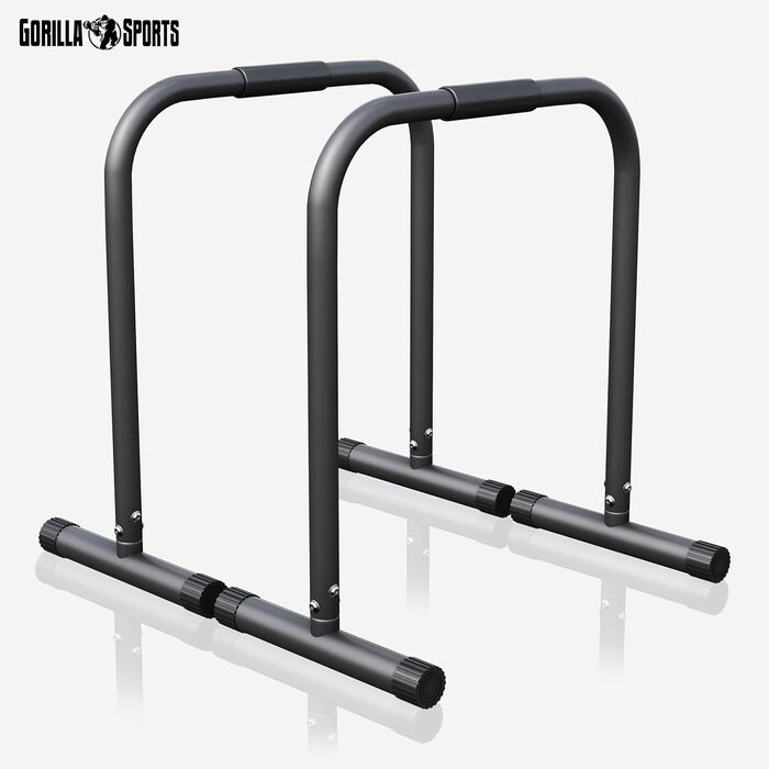 Паралетси GORILLA SPORTS, 2 шт, 61x38x73 см, до 200 кг, нековзкі, для віджимань, діпів, кросфіту та каллістеніки, стійки для тренувань, вибір кольору