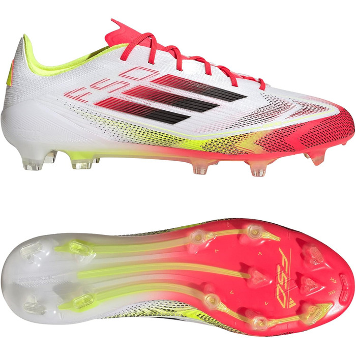 Бутси для футболу Adidas F50 Club Unisex для жорстких майданчиків (40 2/3 EU, біло-чорні)