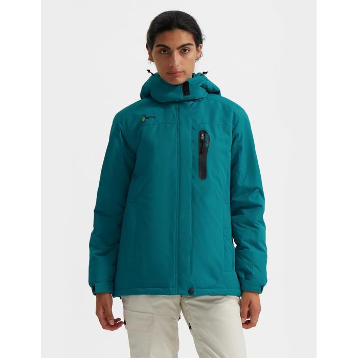 Жіноча лижна куртка GEMYSE: водонепроникна, вітронепроникна, з флісовою підкладкою, для активного відпочинку, колір: блакитний