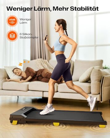 Бігова доріжка Walking Pad з шеститочковою амортизацією, тиха для дому та офісу, 2,5 кінських сили