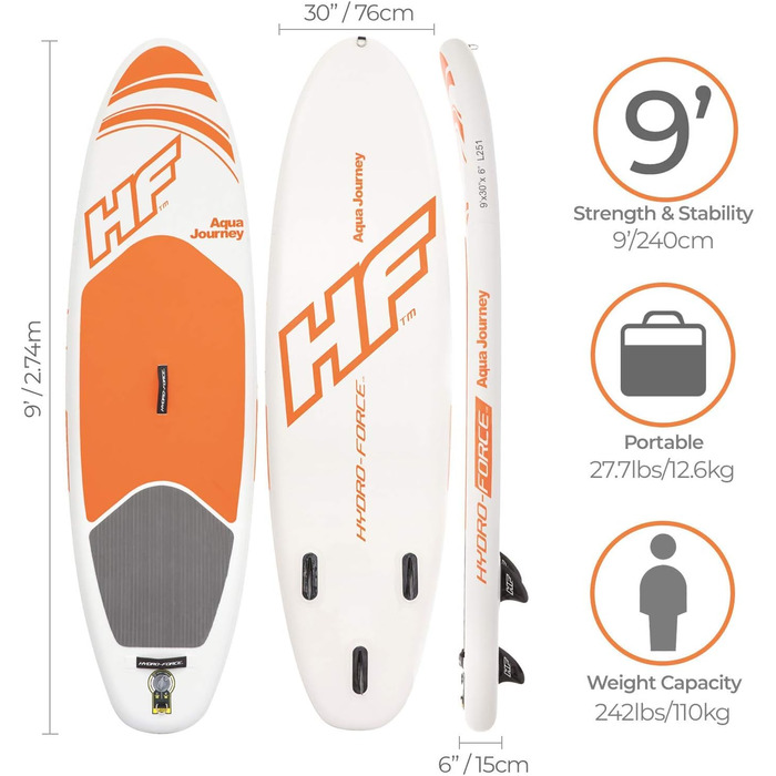 Надувна SUP-дошка Bestway Hydro-Force Oceana для веслування стоячи