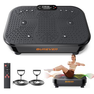 Платформа вібраційна Burever 150W з пультом, 99 рівнів інтенсивності, 5 програм, для масажу ніг, тренувань та формування м'язів