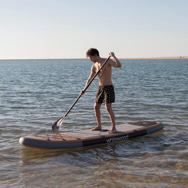 Надувна SUP-дошка Whitewood 305-335 см, преміум-дизайн під дерево, вантажопідйомність 180 кг, для 2-3 осіб, з аксесуарами: рюкзак, весло, насос, страховочний ремінь, водонепроникна сумка