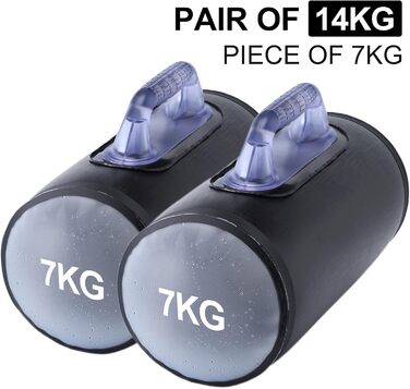 Гідравлічні гантелі Deiris, набір для заповнення водою, вага до 14 кг/пара, для силових тренувань та фітнесу (Чорний: пара 14 кг)