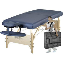 Складаний масажний стіл Master Massage Coronado 71 см, дерев'яний, для косметології та терапії, колір королівський синій