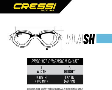 CRESSI Flash чоловічі окуляри для плавання, антифог, антицарапини, анти-UV, універсальний розмір, чорні/сірі, затемнені лінзи