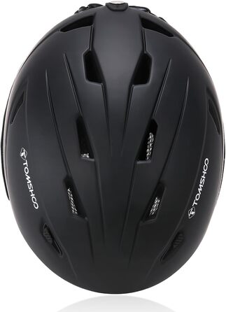 Шолом для лиж та сноуборду TOMSHOO з візором та навушниками, чорний, унісекс, M