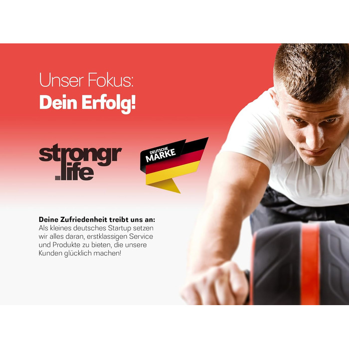 Ролер для пресу Strongr.life - тренажер для пресу для дому з толкаючими панелями, широкий ролер для фітнесу, обладнання для дому