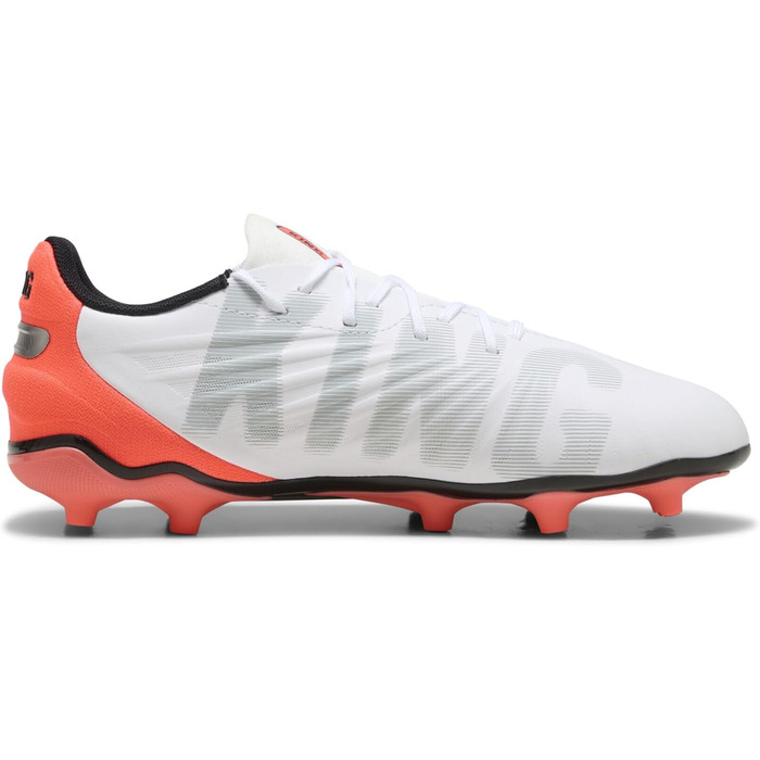 Дитячі футбольні бутси PUMA King Match FG/AG Jr - біло-червоно-срібні (33 EU)