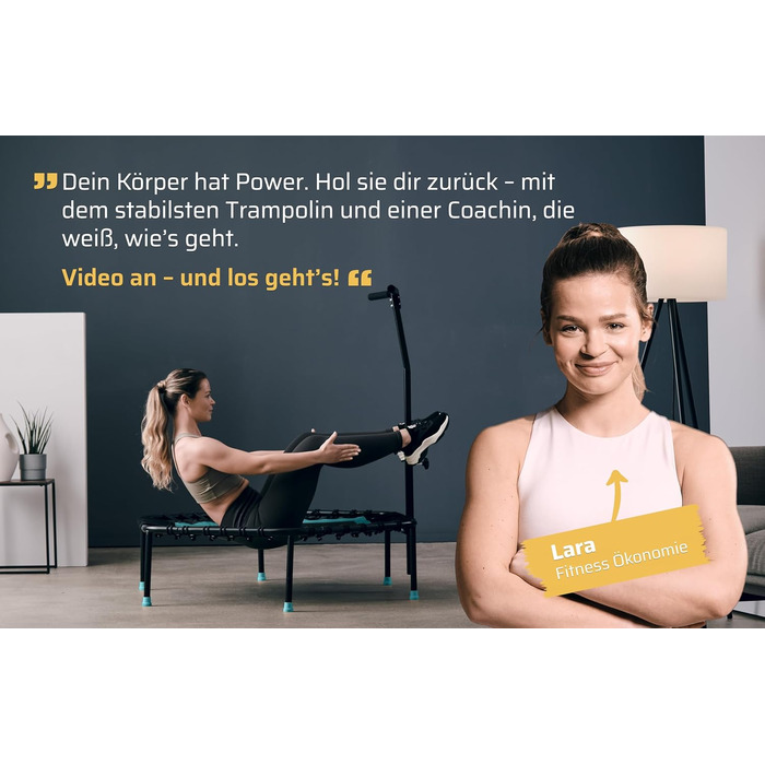 Трамплін для фітнесу SportPlus з тихим гумовим пружинним механізмом, до 130 кг, турквіс, не складається