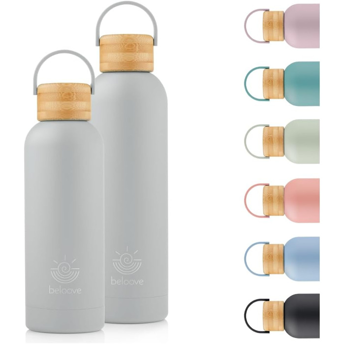 Термобутилка beloove з нержавіючої сталі, BPA-free, подвійні стінки, не протікає, для газованої води, стійка до подряпин, 500/750 мл