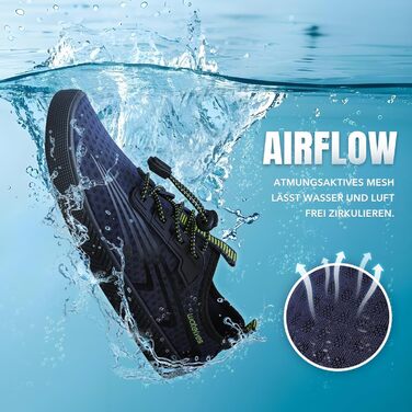 Водні шльопанці/тапочки для плавання та відпочинку на пляжі. Швидка сушка, унісекс, колір блакитний, розмір 38 EU.