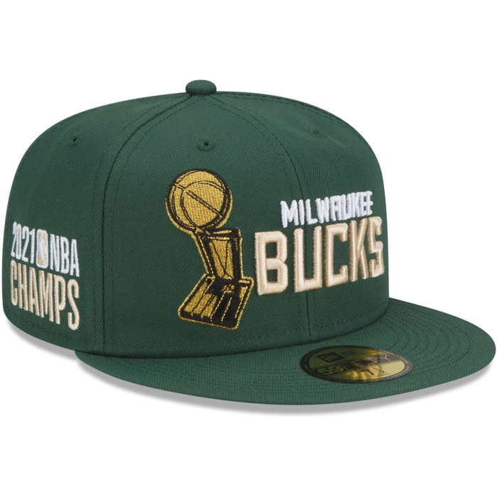 Кепка New Era 59Fifty з логотипом NBA Champions Milwaukee Bucks, зелений колір (62)