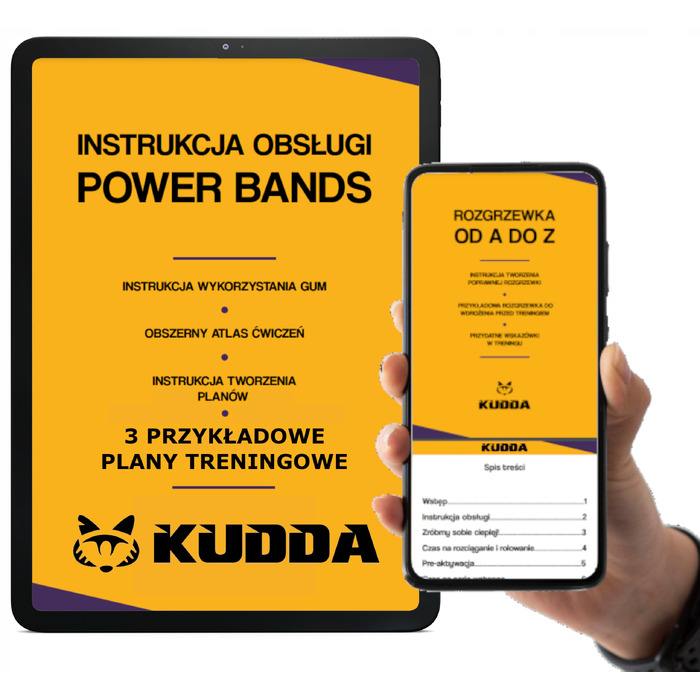 Набір фітнес-резинок KUDDA, 6 шт., багатоколірні, 208 см, опір 2-80 кг