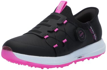 Жіноче golf-взуття Skechers Go Golf Elite 5 Arch Fit, водонепроникні сліпони, розмір 39 EU, чорно-рожевий колір