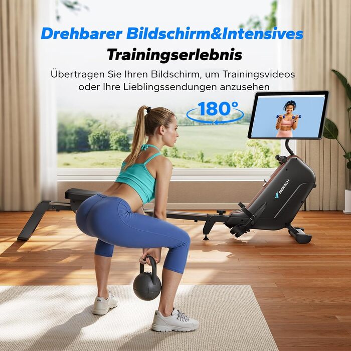 Гребний тренажер MERACH R15B3 з APP, складаний, тихий, з розширеними направляючими