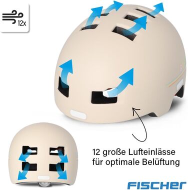 Дитячий велосипедний шолом FISCHER BMX з LED-ліхтарем, для велосипеда, скейтборду, екстриму
