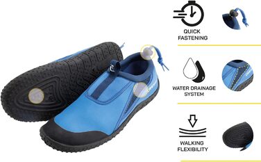 Взуття Cressi Coco Shoes - Швидковисихаючі водяні черевики для скель, моря, пляжу. Підходять для серфінгу, басейну та водних видів спорту, унісекс (синій, темно-синій, 41.5 EU)