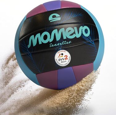 М'яч для волейболу Momevo Beachvolleyball, розмір 5, сертифікований DVV, м'яка поверхня, для пляжного волейболу, спорту на піску, ідеальний подарунок (фіолетовий)