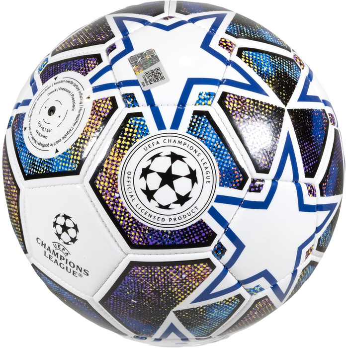 М'яч футбольний UEFA Champions League офіційний біло-синьо-зелений