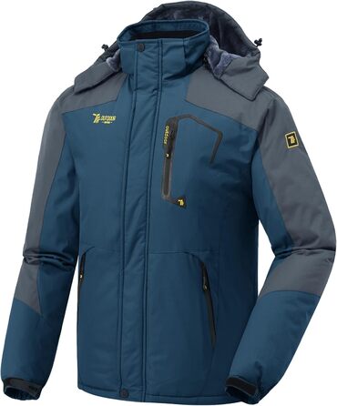 Чоловіча зимова куртка Jacken з флісовою підкладкою, водонепроникна, дихаюча, тепла, вітрозахисна Softshell, Outdoor, знімний капюшон, XL, denimblau (синій джинс)