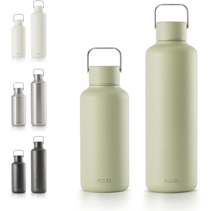 Пляшка для води EQUA Timeless 1000 мл, нержавіюча сталь, BPA-free, герметична, довговічна, універсальна, для матча