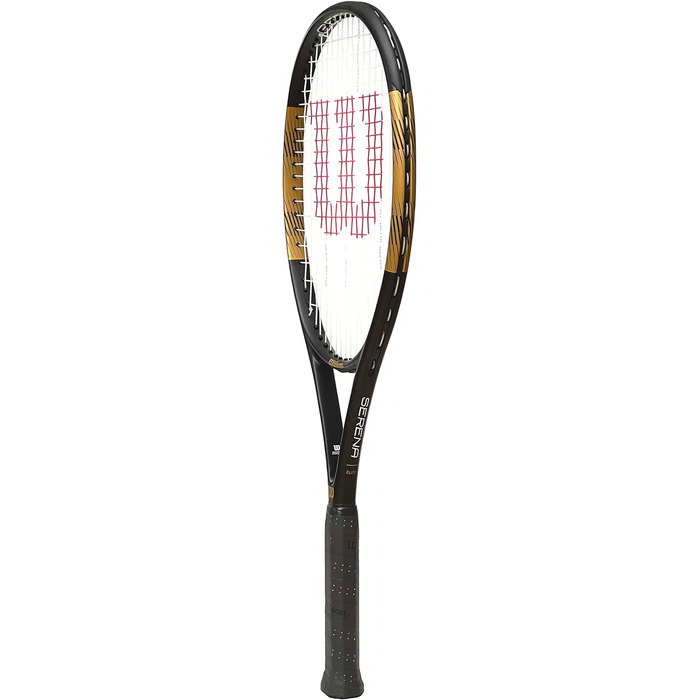 Тенісна ракетка Wilson Serena Elite 103 для дорослих, чорна/золота, розмір ручки 3 (4 3/8 дюйма)