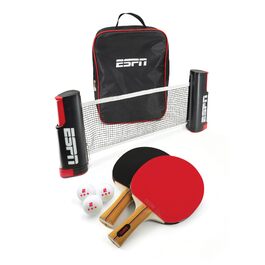 Набір для настільного тенісу ESPN: 3 м'ячики, 2 ракетки, портативна сітка, сумка для транспортування. Ідеально для дітей, сім'ї та вечірок!