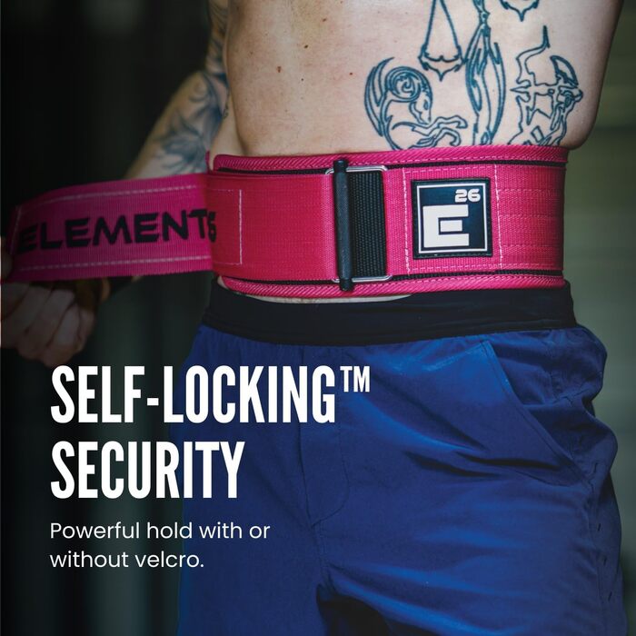 Пояс для важкої атлетики Element 26 Miami Pink - регульований, для CrossFit, пауерліфтингу, олімпійських видів спорту