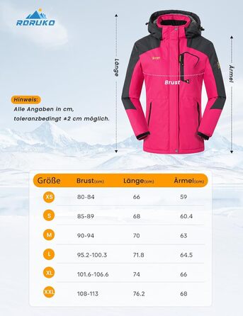 Жакет Rdruko для сноуборду та лиж, зимовий, утеплений, з софтшелу, водонепроникний, з капюшоном (рожевий, S)